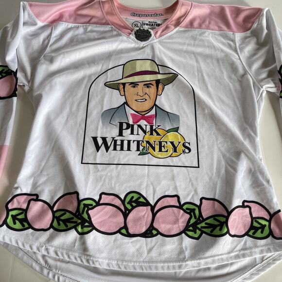 Barstool Sports Men League Sweaters Pink Whitneys Hockey Jersey Adult Sz XL Rare - Picture 1 of 16